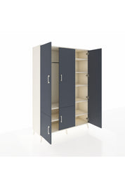 Hyperion Dolap 7 Raflı 5 Kapaklı Tek Askılı 132x44x195 Aytaşı-Antrasit/Aytaşı