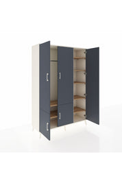 Hyperion Dolap 7 Raflı 5 Kapaklı Tek Askılı 132x44x195 Aytaşı-Antrasit/Çam