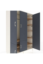 Hyperion Dolap 7 Raflı 5 Kapaklı Tek Askılı 132x44x195 Aytaşı-Antrasit/Çam