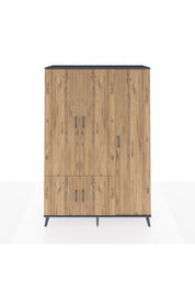 Hyperion Dolap 7 Raflı 5 Kapaklı Tek Askılı 132x44x195 Antrasit-Çam/Aytaşı