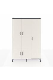 Hyperion Dolap 7 Raflı 5 Kapaklı Tek Askılı 132x44x195 Antrasit-Aytaşı/Aytaşı