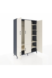 Hyperion Dolap 7 Raflı 5 Kapaklı Tek Askılı 132x44x195 Antrasit-Aytaşı/Aytaşı