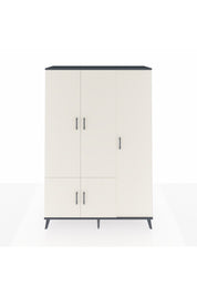 Hyperion Dolap 7 Raflı 5 Kapaklı Tek Askılı 132x44x195 Antrasit-Aytaşı/Antrasit