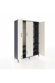 Hyperion Dolap 7 Raflı 5 Kapaklı Tek Askılı 132x44x195 Antrasit-Aytaşı/Antrasit