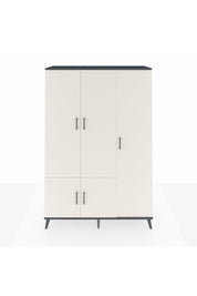 Hyperion Dolap 7 Raflı 5 Kapaklı Tek Askılı 132x44x195 Antrasit-Aytaşı/Çam