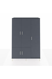 Hyperion Dolap 7 Raflı 5 Kapaklı Tek Askılı 132x44x195 Antrasit-Antrasit/Aytaşı