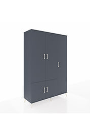 Hyperion Dolap 7 Raflı 5 Kapaklı Tek Askılı 132x44x195 Antrasit-Antrasit/Aytaşı