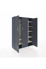 Hyperion Dolap 7 Raflı 5 Kapaklı Tek Askılı 132x44x195 Antrasit-Antrasit/Aytaşı