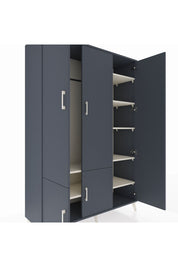 Hyperion Dolap 7 Raflı 5 Kapaklı Tek Askılı 132x44x195 Antrasit-Antrasit/Aytaşı