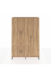 Hyperion Dolap 7 Raflı 5 Kapaklı Tek Askılı 132x44x195 Çam-Çam/Antrasit