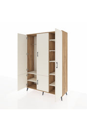 Hyperion Dolap 7 Raflı 5 Kapaklı Tek Askılı 132x44x195 Çam-Aytaşı/Aytaşı