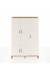 Hyperion Dolap 7 Raflı 5 Kapaklı Tek Askılı 132x44x195 Çam-Aytaşı/Antrasit