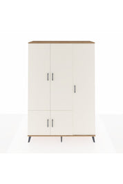 Hyperion Dolap 7 Raflı 5 Kapaklı Tek Askılı 132x44x195 Çam-Aytaşı/Çam