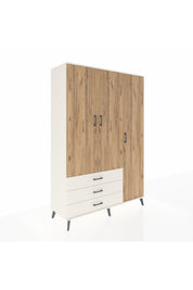 Hyperion Dolap 6 Raflı 3 Çekmeceli Tek Askılı 132x44x195 Aytaşı-Çam/Aytaşı