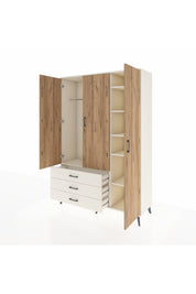 Hyperion Dolap 6 Raflı 3 Çekmeceli Tek Askılı 132x44x195 Aytaşı-Çam/Aytaşı