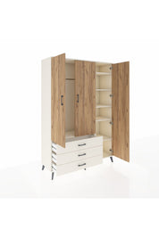 Hyperion Dolap 6 Raflı 3 Çekmeceli Tek Askılı 132x44x195 Aytaşı-Çam/Aytaşı