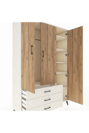 Hyperion Dolap 6 Raflı 3 Çekmeceli Tek Askılı 132x44x195 Aytaşı-Çam/Aytaşı