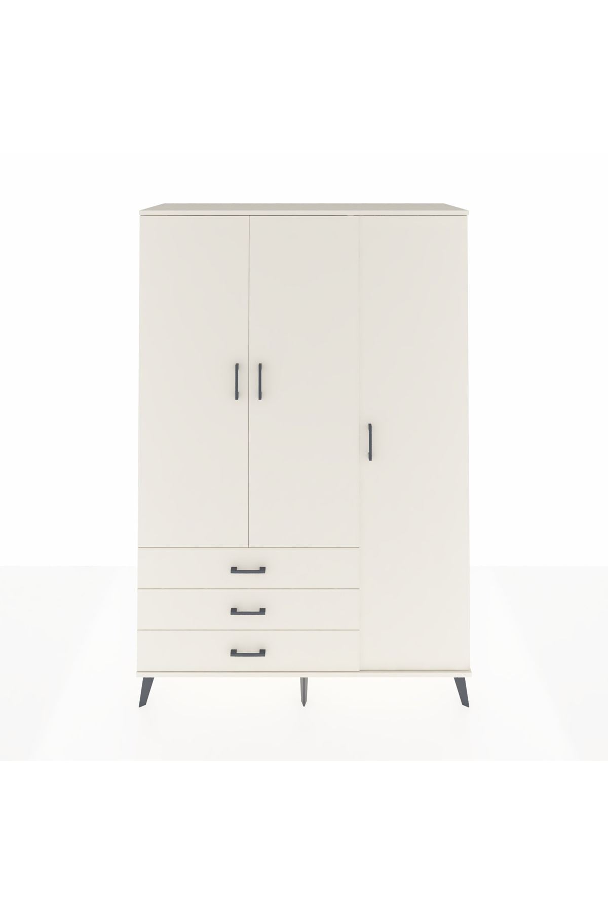 Hyperion Dolap 6 Raflı 3 Çekmeceli Tek Askılı 132x44x195 Aytaşı-Aytaşı/Aytaşı