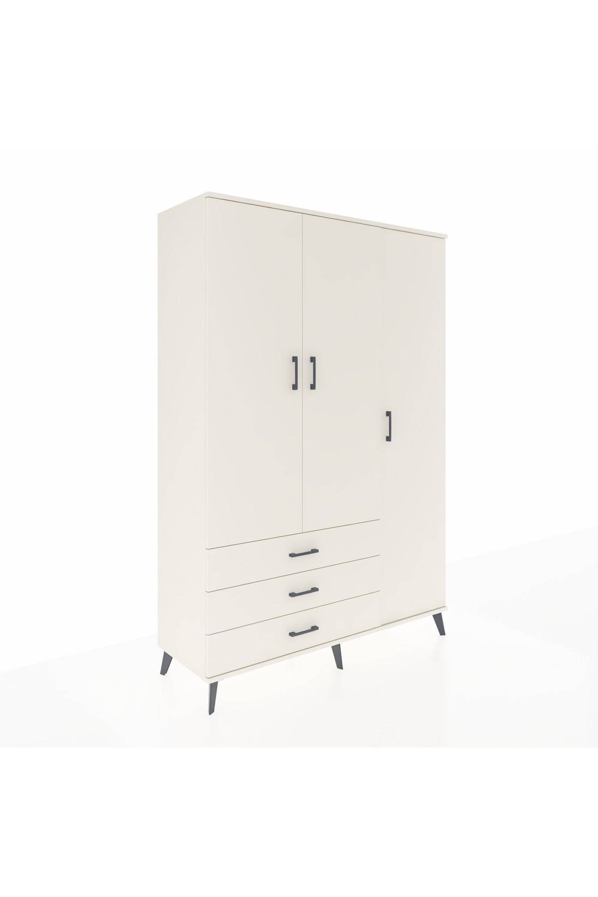 Hyperion Dolap 6 Raflı 3 Çekmeceli Tek Askılı 132x44x195 Aytaşı-Aytaşı/Aytaşı