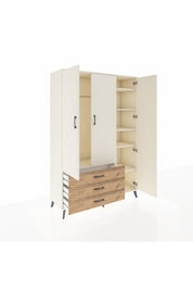 Hyperion Dolap 6 Raflı 3 Çekmeceli Tek Askılı 132x44x195 Aytaşı-Aytaşı/Çam