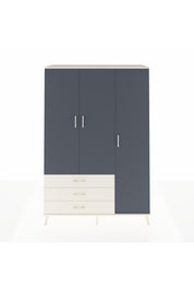 Hyperion Dolap 6 Raflı 3 Çekmeceli Tek Askılı 132x44x195 Aytaşı-Antrasit/Aytaşı