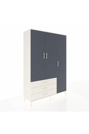 Hyperion Dolap 6 Raflı 3 Çekmeceli Tek Askılı 132x44x195 Aytaşı-Antrasit/Aytaşı