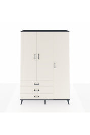 Hyperion Dolap 6 Raflı 3 Çekmeceli Tek Askılı 132x44x195 Antrasit-Aytaşı/Aytaşı