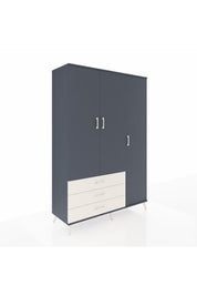 Hyperion Dolap 6 Raflı 3 Çekmeceli Tek Askılı 132x44x195 Antrasit-Antrasit/Aytaşı