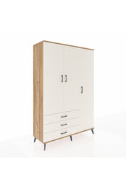 Hyperion Dolap 6 Raflı 3 Çekmeceli Tek Askılı 132x44x195 Çam-Aytaşı/Aytaşı