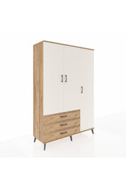 Hyperion Dolap 6 Raflı 3 Çekmeceli Tek Askılı 132x44x195 Çam-Aytaşı/Çam