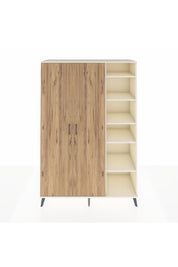 Hyperion Dolap 7 Raflı 2 Kapaklı Tek Askılı 132x44x195 Aytaşı-Çam/Antrasit