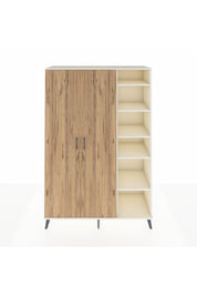 Hyperion Dolap 7 Raflı 2 Kapaklı Tek Askılı 132x44x195 Aytaşı-Çam/Çam
