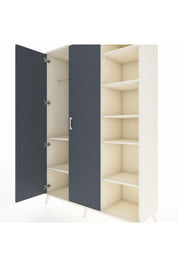 Hyperion Dolap 7 Raflı 2 Kapaklı Tek Askılı 132x44x195 Aytaşı-Antrasit/Aytaşı