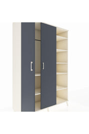 Hyperion Dolap 7 Raflı 2 Kapaklı Tek Askılı 132x44x195 Aytaşı-Antrasit/Aytaşı