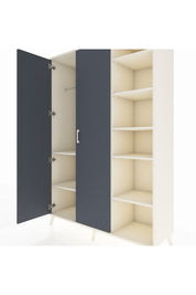 Hyperion Dolap 7 Raflı 2 Kapaklı Tek Askılı 132x44x195 Aytaşı-Antrasit/Antrasit