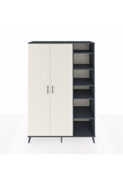 Hyperion Dolap 7 Raflı 2 Kapaklı Tek Askılı 132x44x195 Antrasit-Aytaşı/Aytaşı