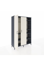 Hyperion Dolap 7 Raflı 2 Kapaklı Tek Askılı 132x44x195 Antrasit-Aytaşı/Aytaşı