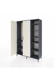 Hyperion Dolap 7 Raflı 2 Kapaklı Tek Askılı 132x44x195 Antrasit-Aytaşı/Aytaşı