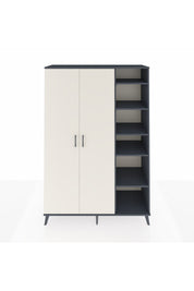 Hyperion Dolap 7 Raflı 2 Kapaklı Tek Askılı 132x44x195 Antrasit-Aytaşı/Antrasit