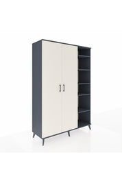 Hyperion Dolap 7 Raflı 2 Kapaklı Tek Askılı 132x44x195 Antrasit-Aytaşı/Antrasit