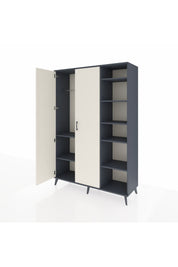 Hyperion Dolap 7 Raflı 2 Kapaklı Tek Askılı 132x44x195 Antrasit-Aytaşı/Antrasit