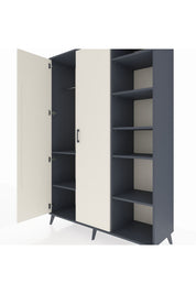 Hyperion Dolap 7 Raflı 2 Kapaklı Tek Askılı 132x44x195 Antrasit-Aytaşı/Antrasit