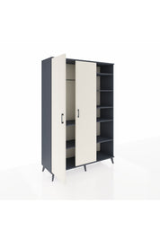 Hyperion Dolap 7 Raflı 2 Kapaklı Tek Askılı 132x44x195 Antrasit-Aytaşı/Antrasit