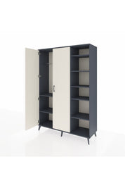 Hyperion Dolap 7 Raflı 2 Kapaklı Tek Askılı 132x44x195 Antrasit-Aytaşı/Çam