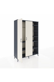 Hyperion Dolap 7 Raflı 2 Kapaklı Tek Askılı 132x44x195 Antrasit-Aytaşı/Çam