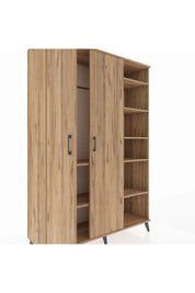 Hyperion Dolap 7 Raflı 2 Kapaklı Tek Askılı 132x44x195 Çam-Çam/Aytaşı