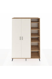 Hyperion Dolap 7 Raflı 2 Kapaklı Tek Askılı 132x44x195 Çam-Aytaşı/Aytaşı