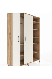 Hyperion Dolap 7 Raflı 2 Kapaklı Tek Askılı 132x44x195 Çam-Aytaşı/Antrasit