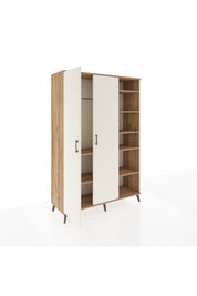 Hyperion Dolap 7 Raflı 2 Kapaklı Tek Askılı 132x44x195 Çam-Aytaşı/Çam