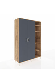 Hyperion Dolap 7 Raflı 2 Kapaklı Tek Askılı 132x44x195 Çam-Antrasit/Aytaşı